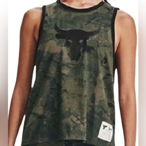 Under Armour Women's “No Bull” Olive Camo Tank with Bull Graphic